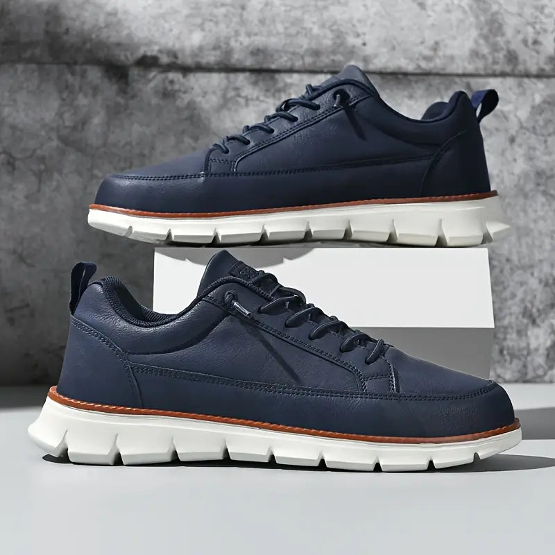 Zapatillas hombre | cuero suela acolchada — uso diario