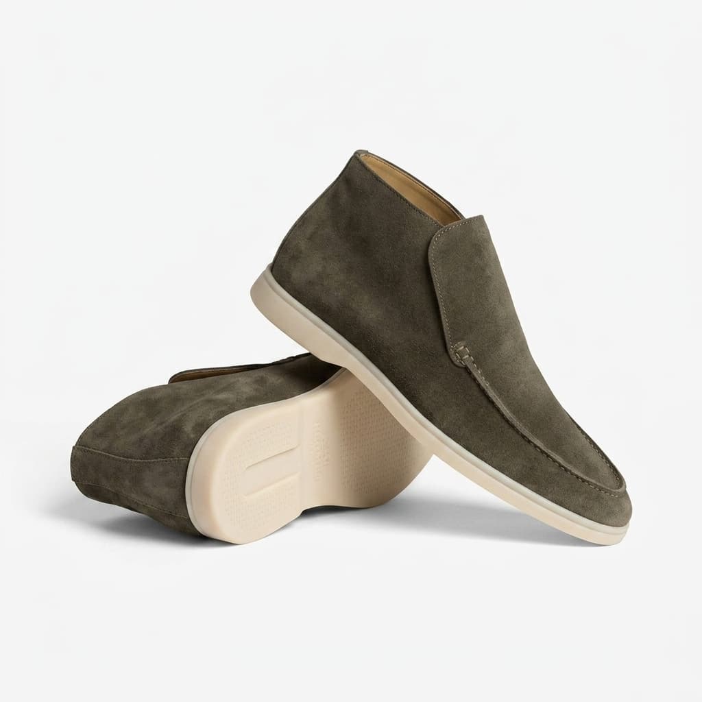 Mocasines de ante hombre — zapatos slip-on ligeros — estilo casual diario